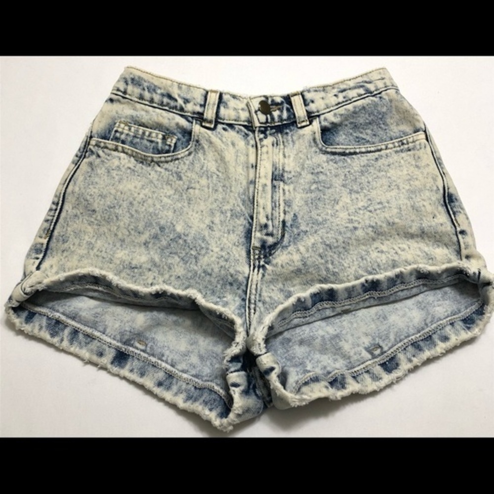 American Apparel Jeans High Waist Cuff Shorts - Picture 7 of 9